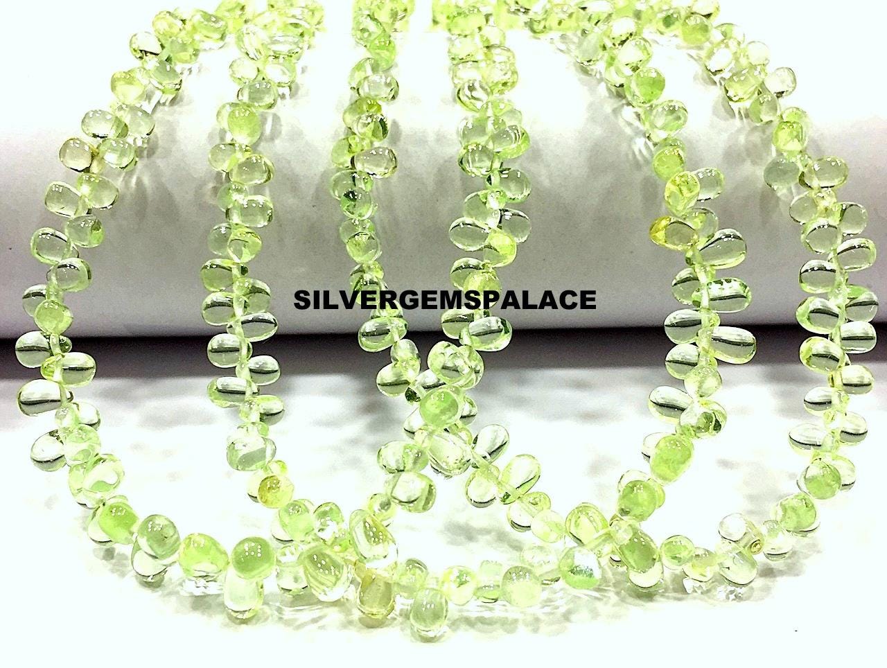Aaaa+ Rarest~green Spinel Smooth Teardrop Beads Smooth Briolettes Green Spinel Gemstone Jewelry Drops Beads Spinel Drops String.