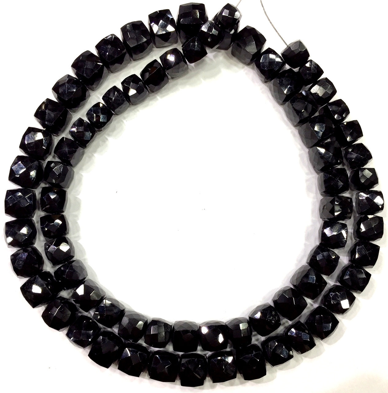 Aaa~natural Black Spinel Faceted Cube Beads Black Spinel Gemstone Beads Black Spinel Box Shape Black Spinel Beads Strand Great Luster Beads.