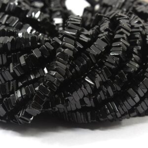 Black Spinel Heishi Beads: Aaa Quality, 5mm Square, 16" Strand Black Spinel Heishi Beads: Aaa Quality, 5mm Square, 16" Strand