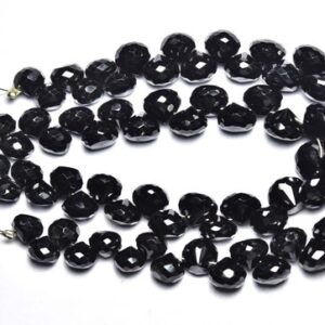 Black Spinel Onion Beads - 7 Inches - Natural Beautiful Black Spinel Faceted Onion Briolette Strand - Size Is 7-9 Mm #577 Black Spinel Onion Beads - 7 Inches - Natural Beautiful Black Spinel Faceted Onion Briolette Strand - Size Is 7-9 Mm #577