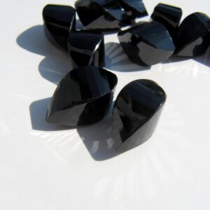 Black Spinel Srops • 1 pair • Half Drilled • Twisted Tear Drop Briolettes • AA+ micro faceted • Upside down