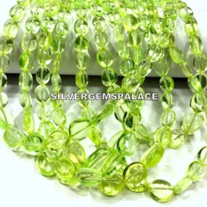 Green Spinel Oval Beads: Polished Gemstone Strand, 18 Inch Green Spinel Oval Beads: Polished Gemstone Strand, 18 Inch