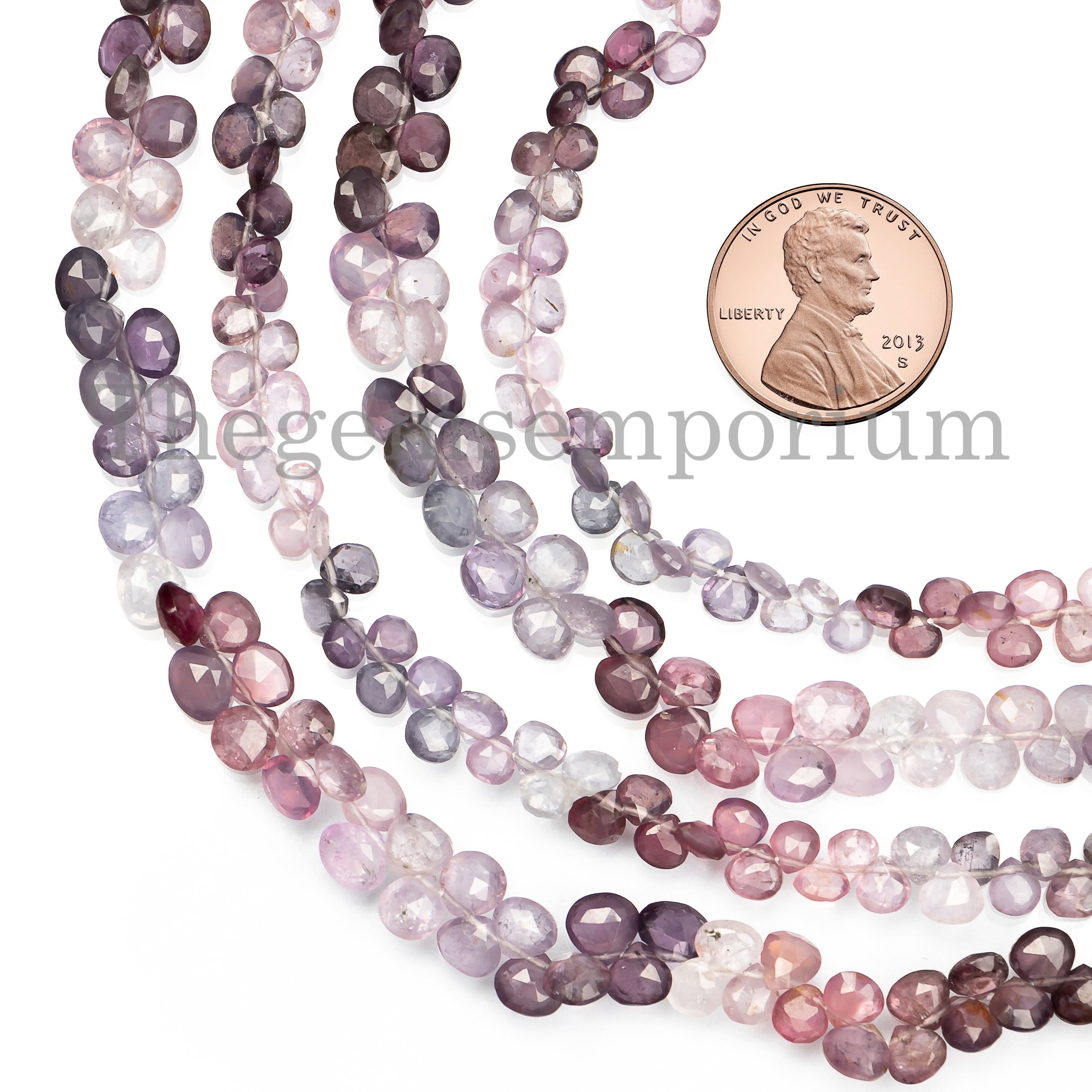 Lavender Spinel Faceted Heart Beads, Jewelry Making (4-5.50mm)