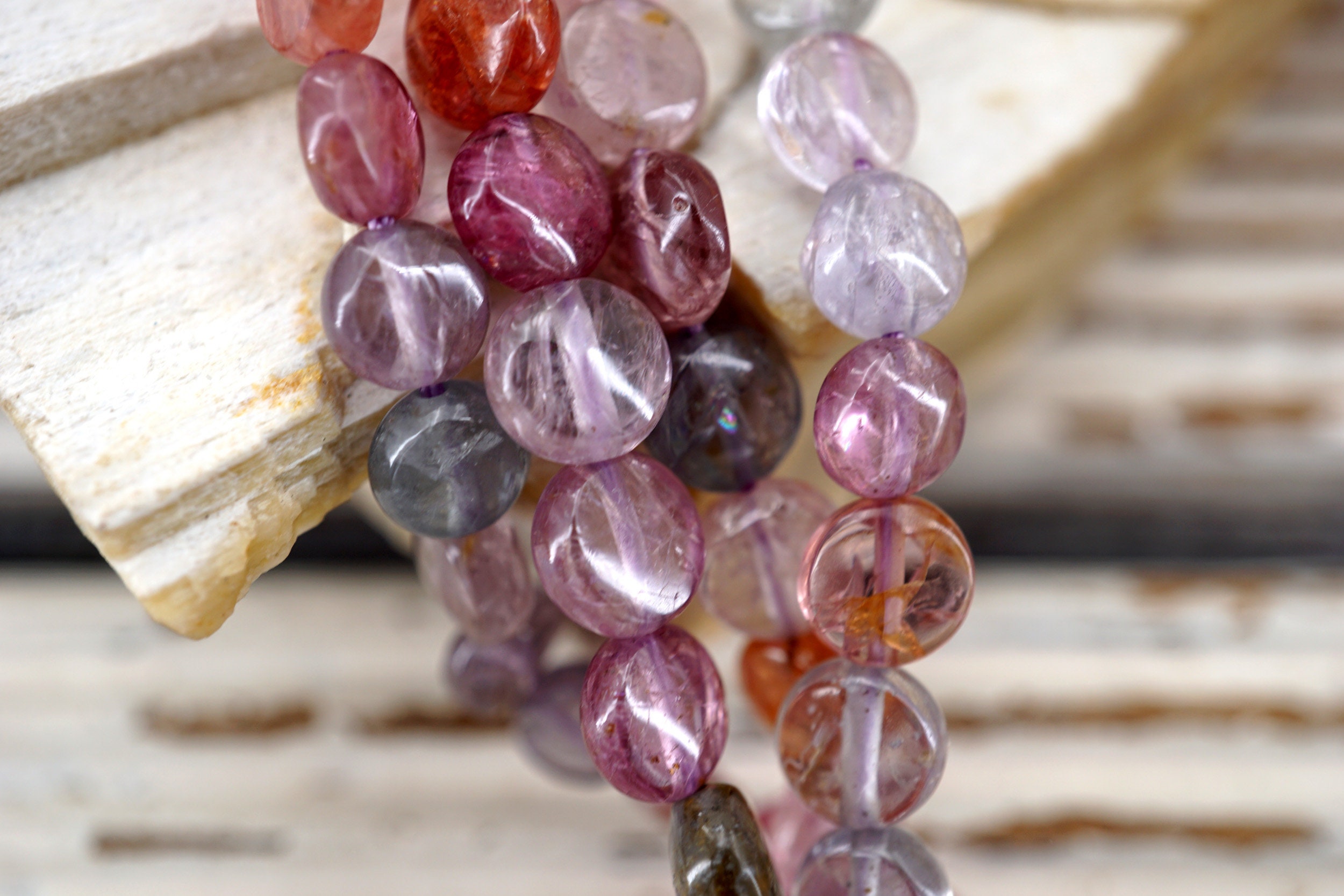 Spinel (multi-colour) Round Disc Beads 6-7mm (etb00677) Unique Jewelry/vintage Jewelry/gemstone Necklace