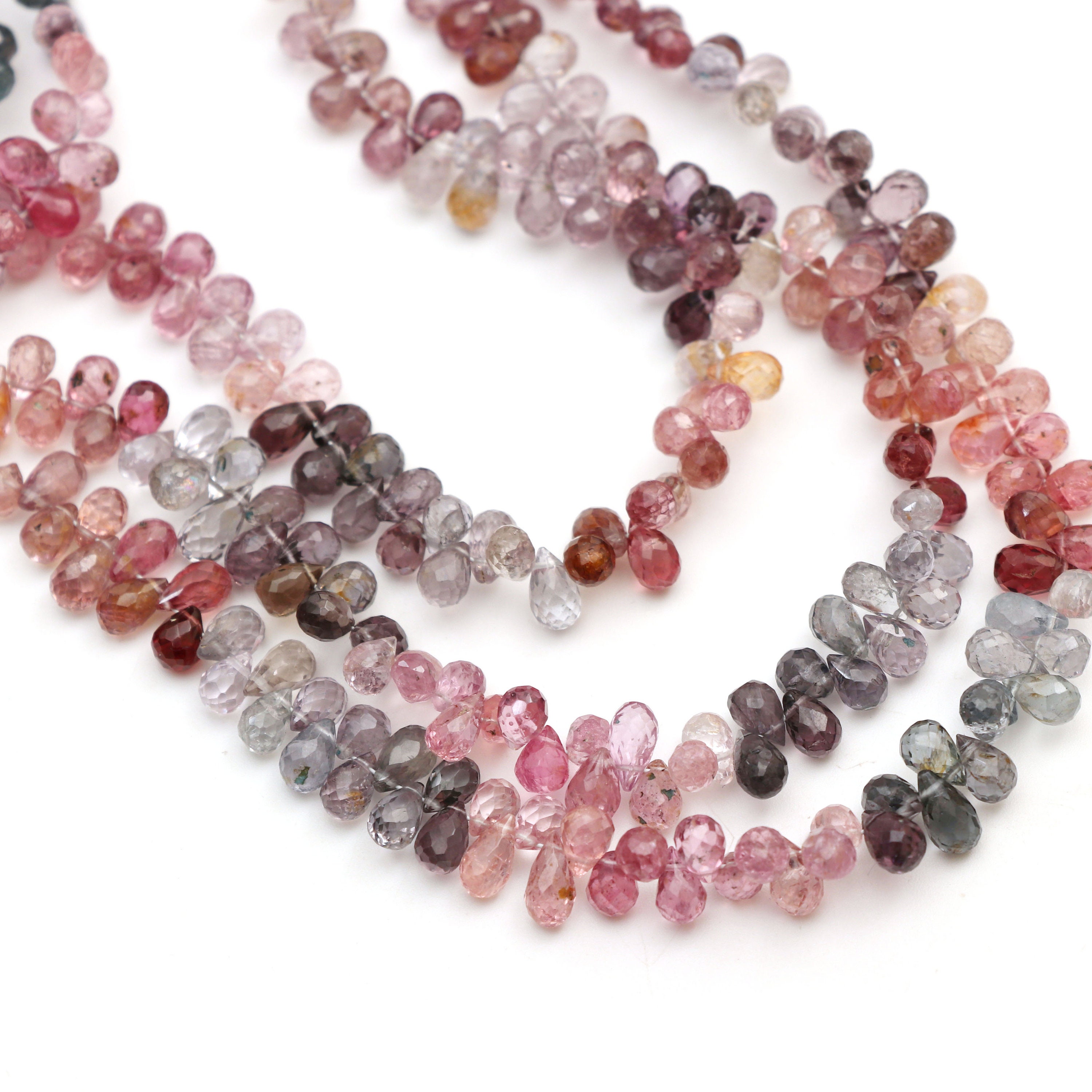 Multi Spinel Faceted Drop Beads, 4x5 Mm To 4x5.5 Mm, Multi Spinel Drops, Multi Spinel Jewelry Making Gemstone, 14 Inch, Price Per Strand