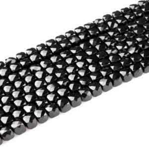 Natural Black Spinel Faceted 2mm 3mm 4mm Cube Beads Micro Faceted Laser Diamond Cut 15.5" Strand