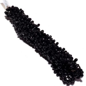 Natural Black Spinel Faceted Teardrop Beads 5-6.MM Black Spinel Faceted Gemstone Beads 18" Strand Natural Black Spinel Faceted Teardrop Beads 5-6.MM Black Spinel Faceted Gemstone Beads 18" Strand