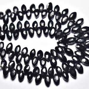 Natural Black Spinel Beads 5x8mm to 5x9mm Faceted Marquise Briolettes Natural Spinel Beads Gemstone Beads - 6.5 Inches Strand No4300 Natural Black Spinel Beads 5x8mm to 5x9mm Faceted Marquise Briolettes Natural Spinel Beads Gemstone Beads - 6.5 Inches Strand No4300