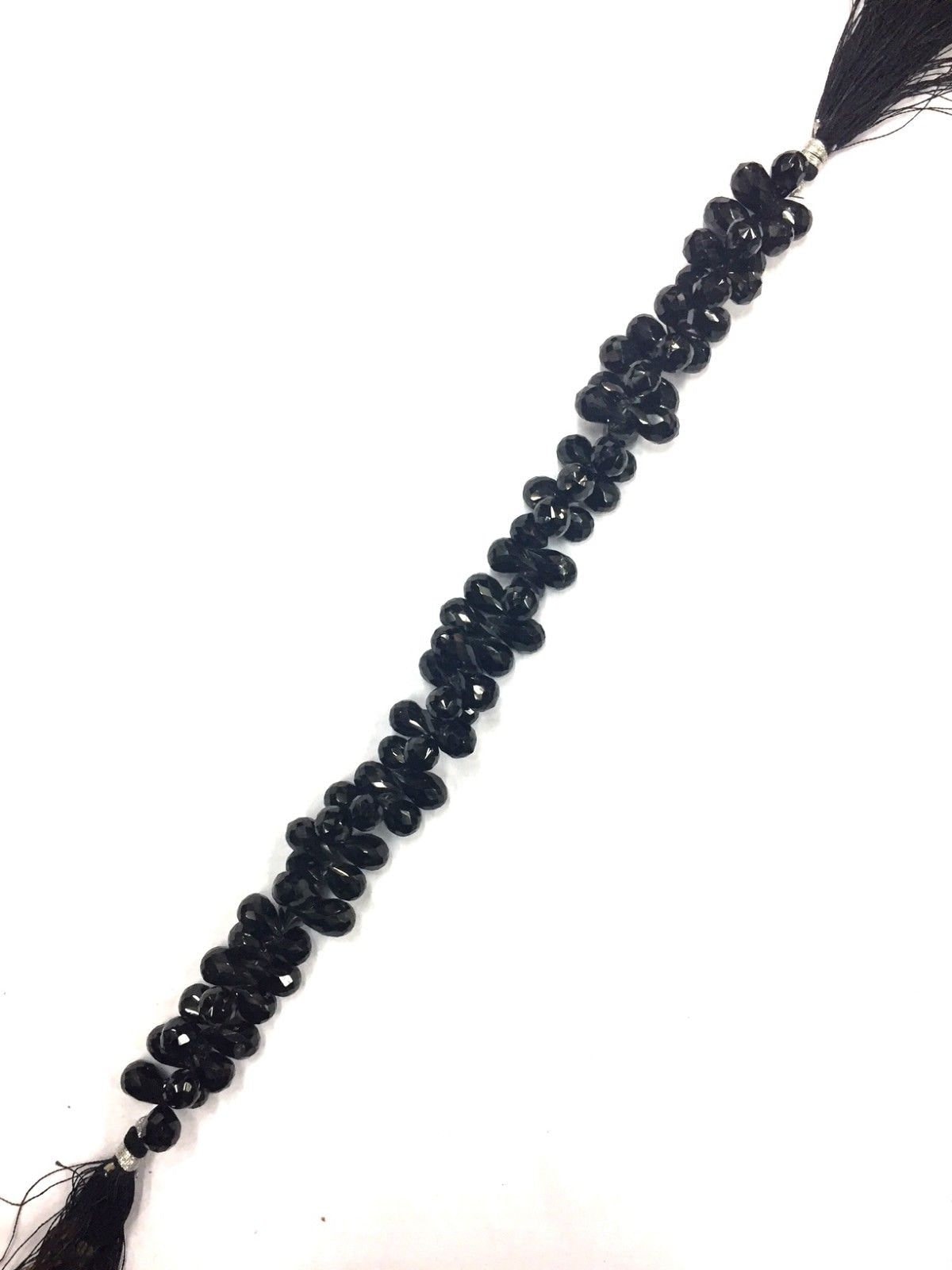 Natural Faceted 7” Strand Black Spinel Teardrop Beads 7mm Gemstone Beads