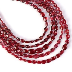 Natural Red Spinel Oval Smooth Beads, 4x5 Mm To 5x6.5 Mm, Red Spinel, 8 Inch, Per Strand Price
