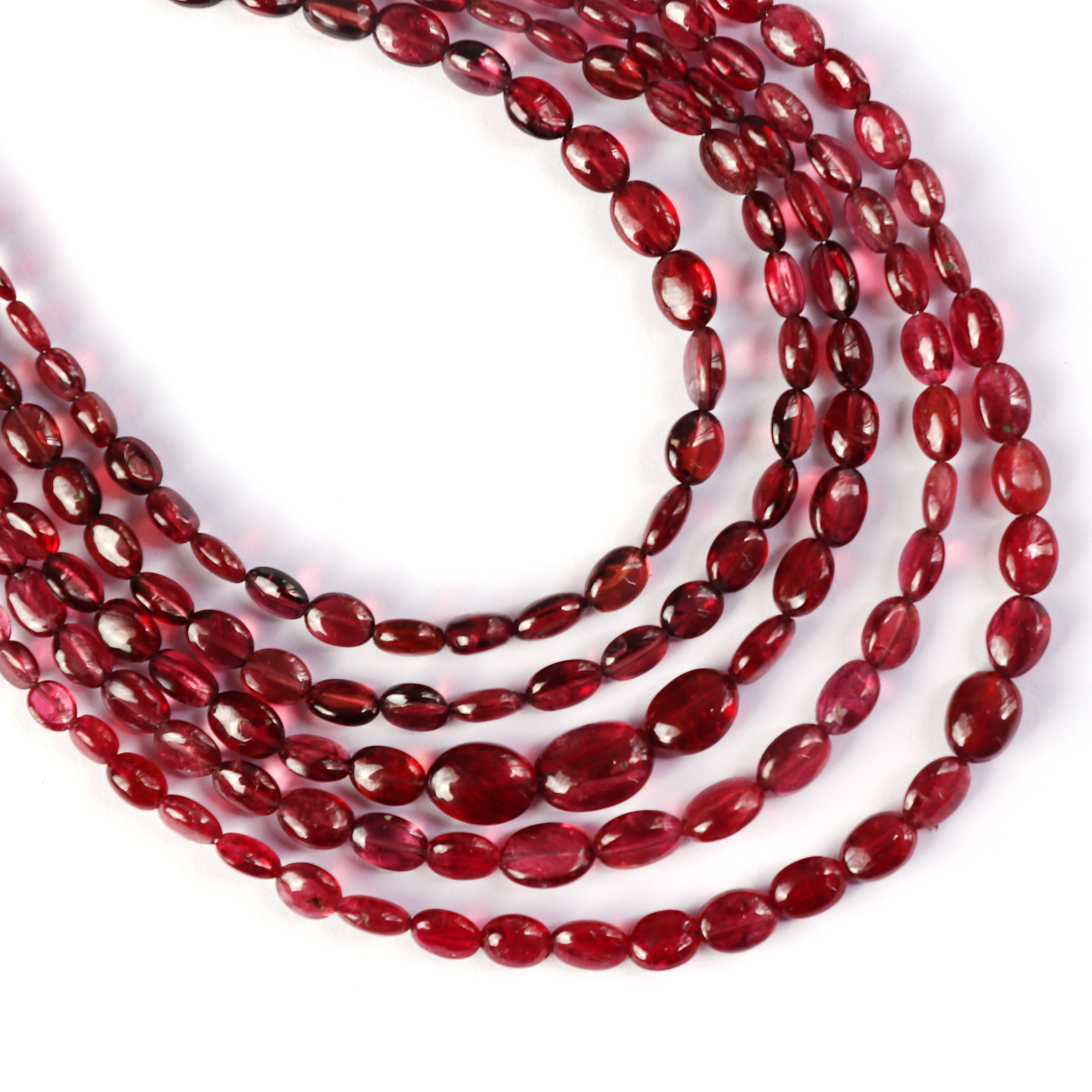Natural Red Spinel Oval Smooth Beads, 4x5 Mm To 5x6.5 Mm, Red Spinel, 8 Inch, Per Strand Price