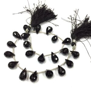 Natural Stone Black Spinel Faceted Teardrop Beads 8mm Gemstone Beads 10" Strand Superb Quality Natural Stone Black Spinel Faceted Teardrop Beads 8mm Gemstone Beads 10" Strand Superb Quality