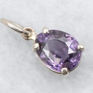 14K White Gold Purple Spinel Pear Pendant, Solitaire Jewelry 14K White Gold Purple Spinel Pear Pendant, Solitaire Jewelry