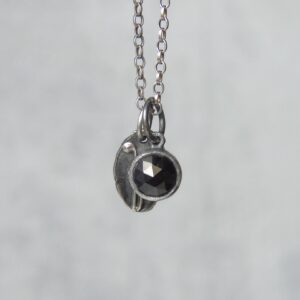 Black Spinel Pendant, Dainty Charm, Silver Everyday Necklace, Custom Pendant Black Spinel Pendant, Dainty Charm, Silver Everyday Necklace, Custom Pendant