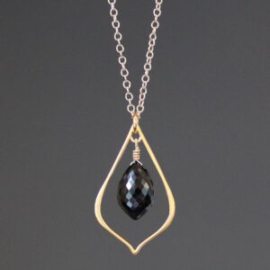 Black Spinel Necklace - Gold Pendant Necklace - Black Gemstone Pendant - Black and Gold Necklace - Gold Wire Wrapped Pendant Black Spinel Necklace - Gold Pendant Necklace - Black Gemstone Pendant - Black and Gold Necklace - Gold Wire Wrapped Pendant