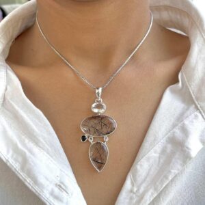 Black Rutile, Black Spinal, Crystal Pendant / 925 Sterling Silver / Healing Gemstone / Oval Cab / Black Rutile Statement Jewelry / Blr-p-41. Black Rutile, Black Spinal, Crystal Pendant / 925 Sterling Silver / Healing Gemstone / Oval Cab / Black Rutile Statement Jewelry / Blr-p-41.