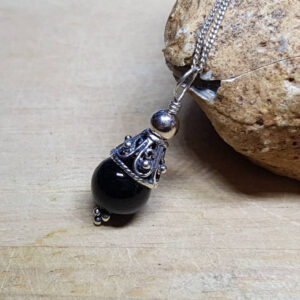 Black spinel pendant. Silver cone necklace. Bali silver beads. Reiki jewelry uk. Black spinel pendant. Silver cone necklace. Bali silver beads. Reiki jewelry uk.