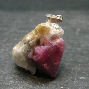 Spinel Crystal Silver Pendant From Tanzania - 1.0" - 5.96 Grams Spinel Crystal Silver Pendant From Tanzania - 1.0" - 5.96 Grams