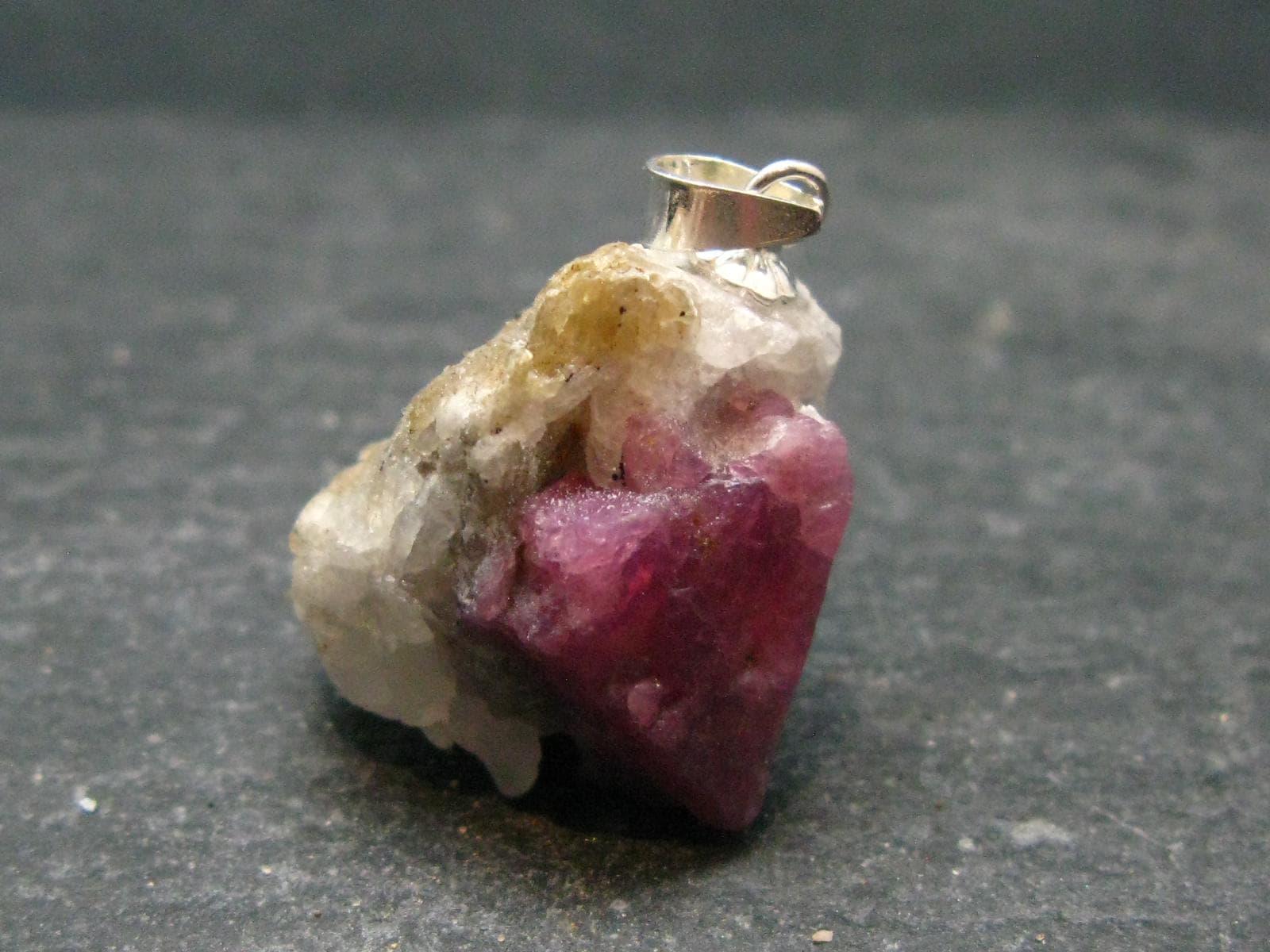 Spinel Crystal Silver Pendant From Tanzania - 1.0" - 5.96 Grams
