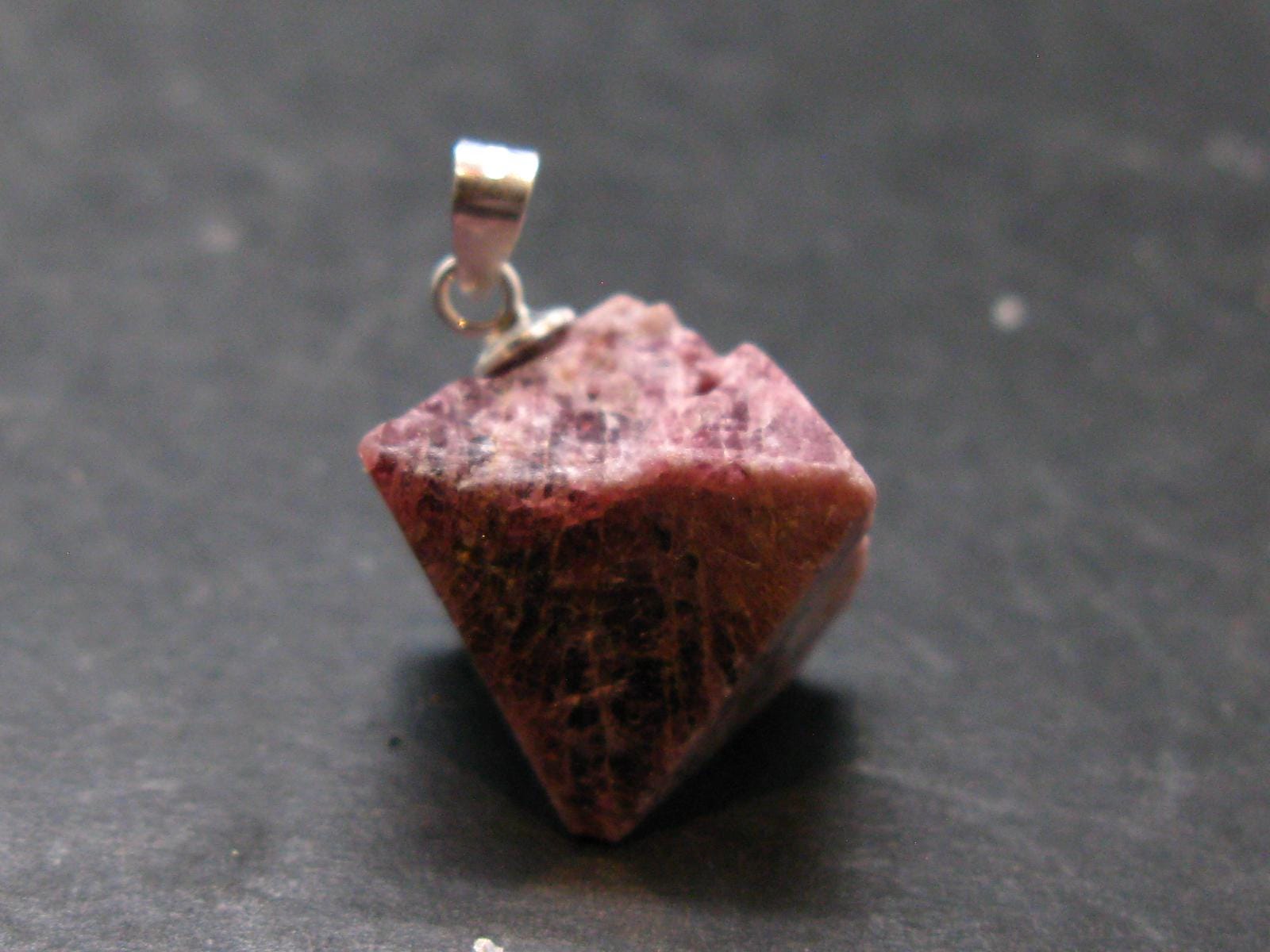 Spinel Crystal Silver Pendant From Vietnam - 0.8" - 4.85 Grams