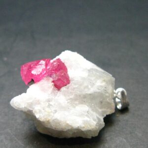 Spinel Crystal Silver Pendant From Tanzania - 1.3" -8.53 Grams Spinel Crystal Silver Pendant From Tanzania - 1.3" -8.53 Grams