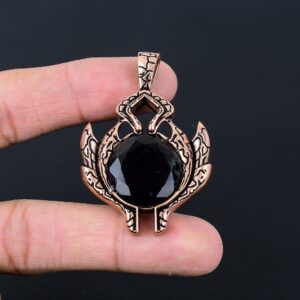 Faceted Black Spinel Pendant Copper Pendant Jewelry Gemstone Pendant Handmade Jewelry Gift For Her Gift For Mother Christmas Holiday Jewelry