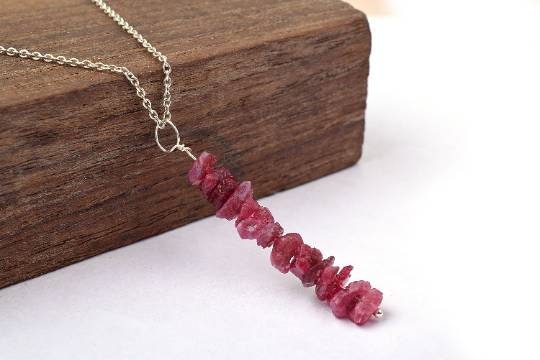 Natural Raw Red Spinel Pendant In 925 Sterling Silver, Rough Uncut Gemstone Necklace, Artisan Stone Pendant, Birthstone Gift For Her Natural Raw Red Spinel Pendant In 925 Sterling Silver, Rough Uncut Gemstone Necklace, Artisan Stone Pendant, Birthstone Gift For Her