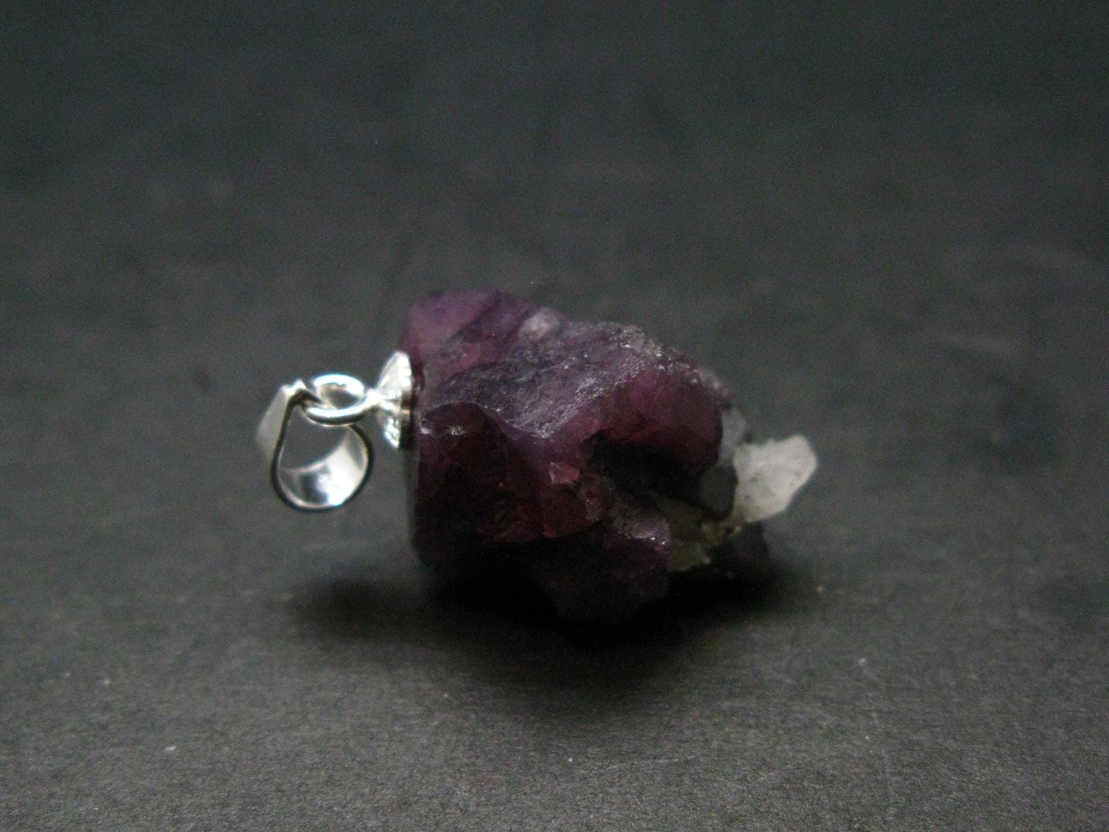 Pink Spinel Crystal Silver Pendant From Tanzania - 0.8" - 3.17 Grams