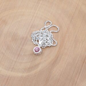 Small Pink Spinel Pendant in Sterling Silver (Natural Spinel 5mm x 0.50 Carat, Round Cut), Sterling Silver Spinel Necklace with Chain Small Pink Spinel Pendant in Sterling Silver (Natural Spinel 5mm x 0.50 Carat, Round Cut), Sterling Silver Spinel Necklace with Chain