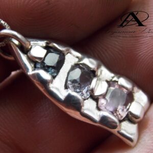 Sterling Silver Spinel Pendant, Pastel Gemstone Necklace Sterling Silver Spinel Pendant, Pastel Gemstone Necklace