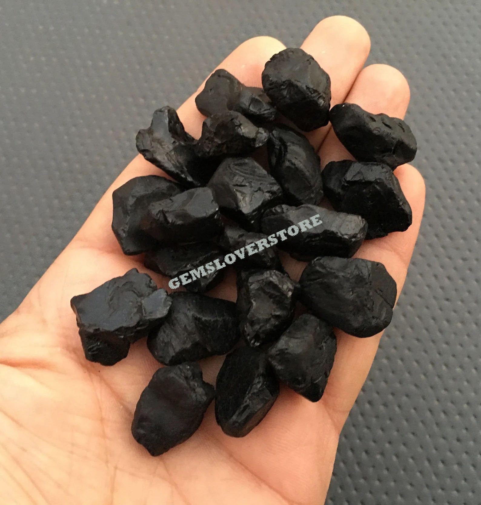 10 Natural Rough Black Spinel Crystals: Healing Gemstone (20-24 Mm)