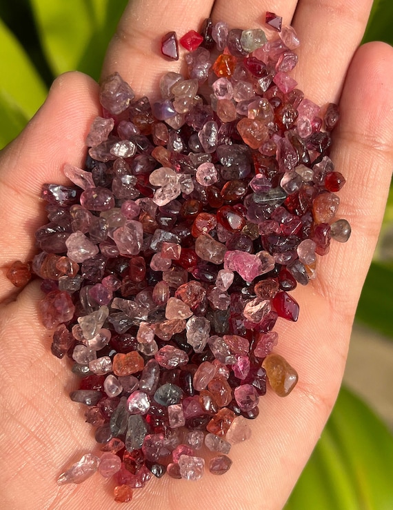 Natural Burmese Multi Spinel Raw Crystals: Healing Birthstone Gemstone
