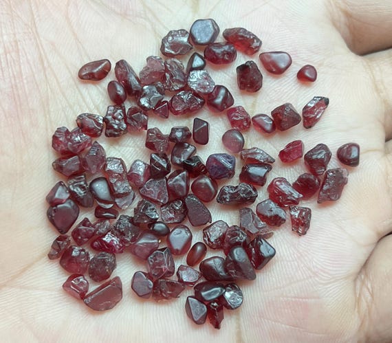 Natural Spinel Rough Lot | Wine Red Transparent Raw Specimen 5-8mm
