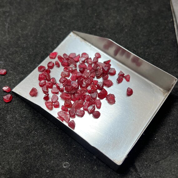 Natural Spinel Rough Lot | Deep Red Transparent Raw Specimen 5-7mm