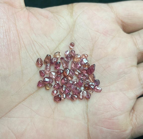 Raw Pink Spinel Rough Lot | Transparent Hand Polished Crystal 3-5mm