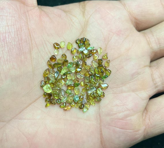 Natural Green Spinel Rough | Transparent Polished Stone 3-5mm