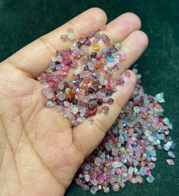 Unpolished Natural Spinel Rough Lot | Multi Color Raw Mineral 4-6mm