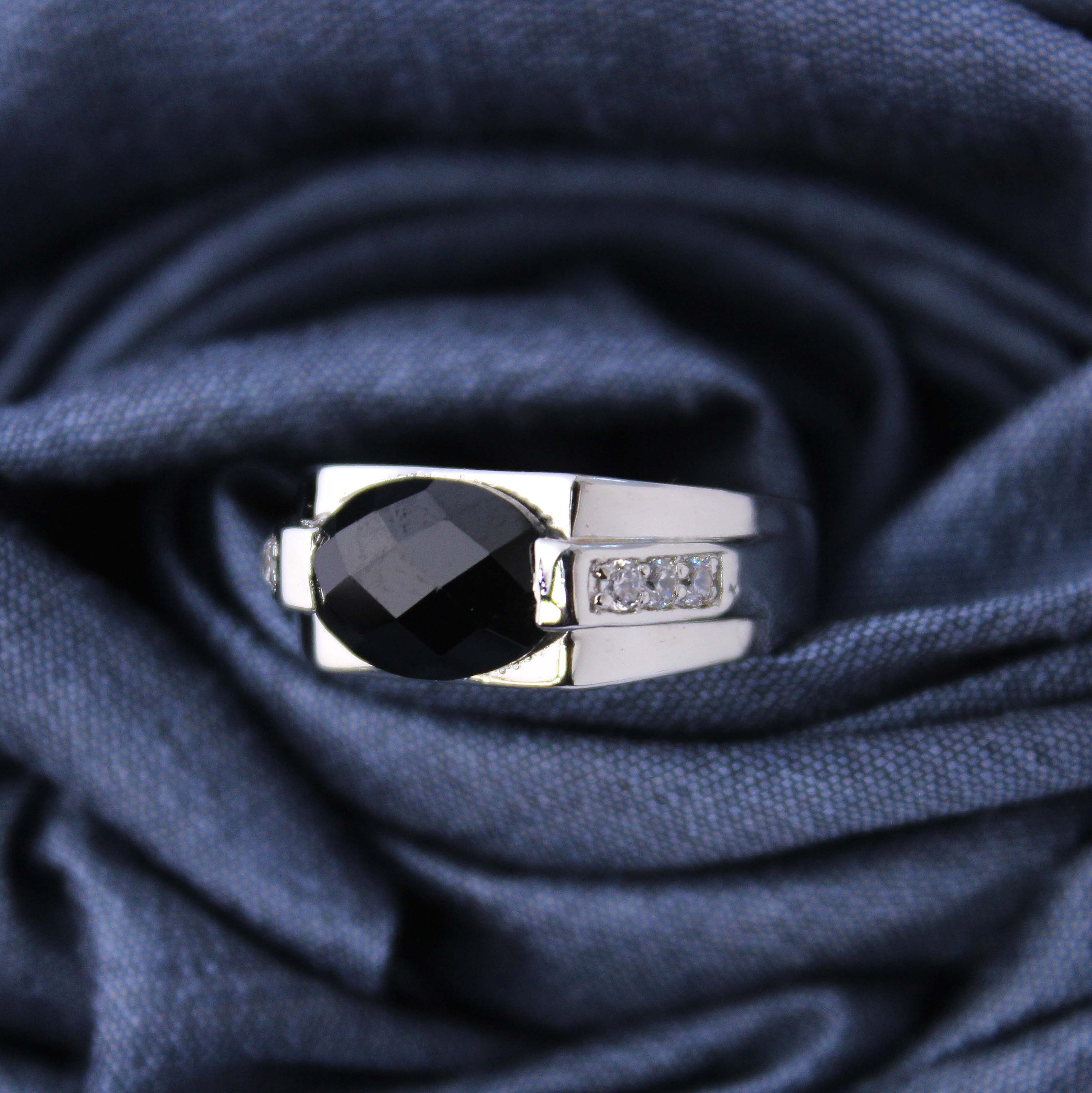 Natural Spinel Ring-black Spinel Solid Ring-august Birthston Ring-black Faceted Spinel Ring-handmade Ring-vintage Ring-art Decoring-bohoring