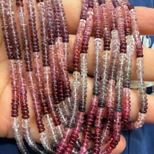 13 Inches Strand, Natural Multi Spinel Smooth Rondelles. 4mm