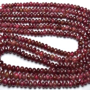 14 inches - Beautiful Natural Smooth Red Spinel Plain Rondelles - Size is 4-5 mm #1793 14 inches - Beautiful Natural Smooth Red Spinel Plain Rondelles - Size is 4-5 mm #1793