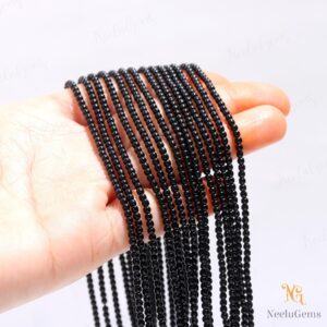 Aaa+ Black Spinel Smooth Beads,2.2-2.3 Mm Spinel Tiny Rondelle Beads,13"gemstone Beads For Handmade Jewelry Aaa+ Black Spinel Smooth Beads,2.2-2.3 Mm Spinel Tiny Rondelle Beads,13"gemstone Beads For Handmade Jewelry