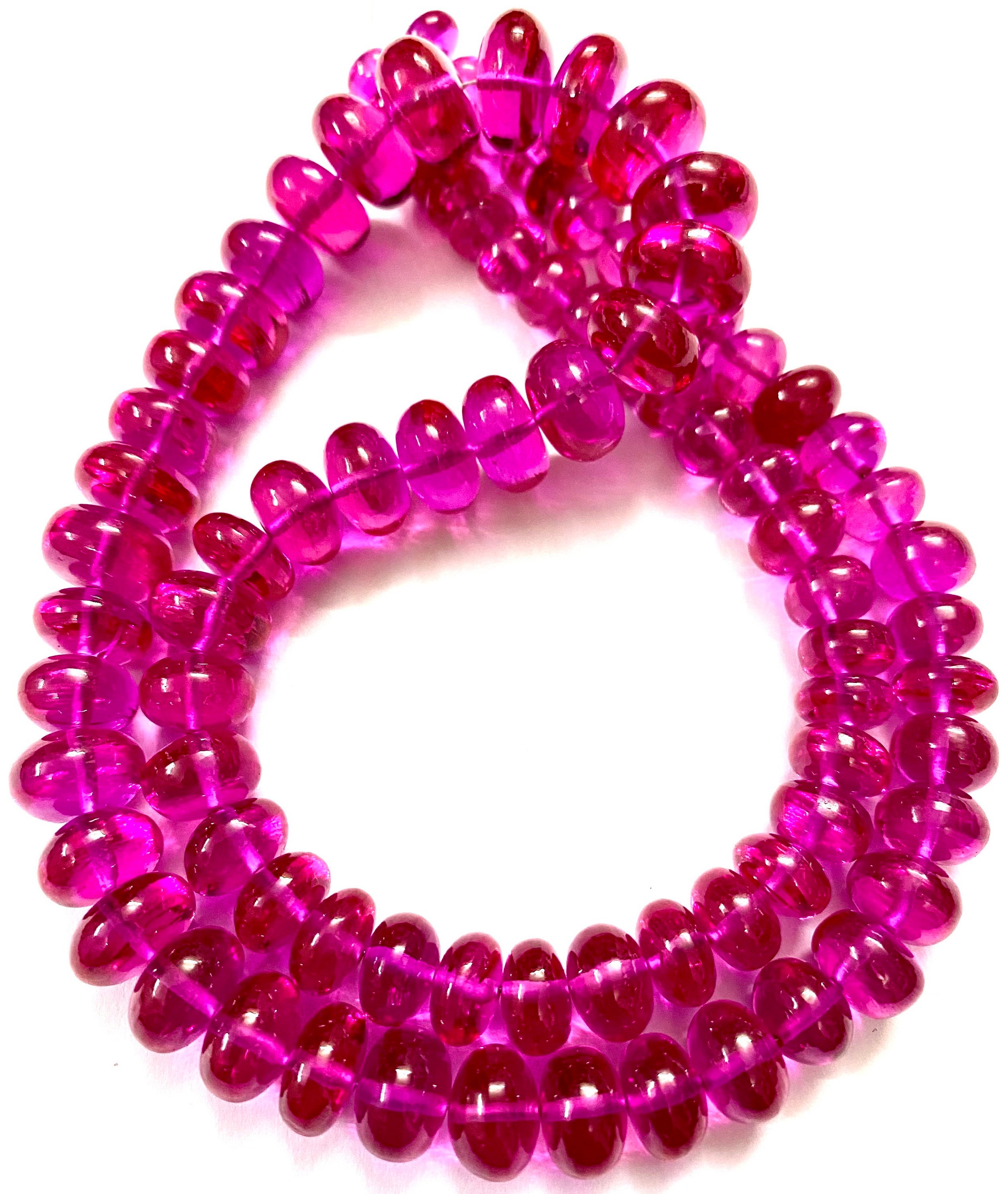 Aaa++ Juicy Pink Spinel Beads Pink Spinel Smooth Rondelle Beads 7-12mm Pink Spinel Rondelle Beads Pink Spinel Smooth Beads Wholesale Spinels