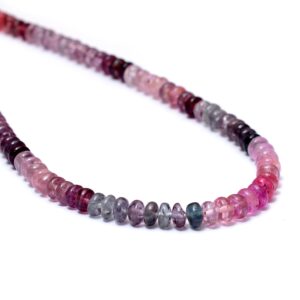 Aaa+ Multi Spinel Gemstone 4mm / 5mm Rondelle Smooth Beads | 14inch Strand | Natural Spinel Precious Gemstone Rare Loose Beads For Jewelry