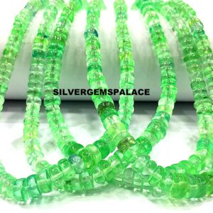 AAAA+ Rare Green Spinel Smooth Beads Strand 4/6mm Rondelle Beads Vibrant Green Spinel Gemstone Beads Polished Beads Jewelry Making Beads. AAAA+ Rare Green Spinel Smooth Beads Strand 4/6mm Rondelle Beads Vibrant Green Spinel Gemstone Beads Polished Beads Jewelry Making Beads.