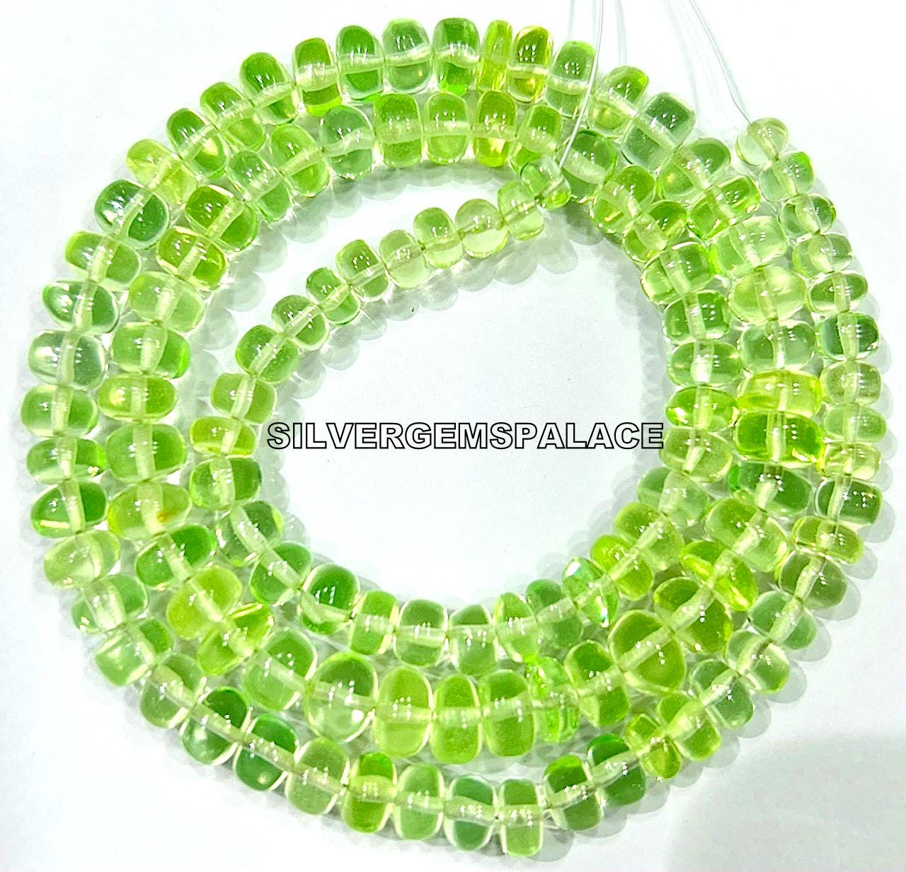 Aaaa+ Rare Green Spinel Smooth Rondelle Beads 5.5-7.mm Gemstone Beads Polished Beads String Transparent Green Beads Jewelry Making Beads.