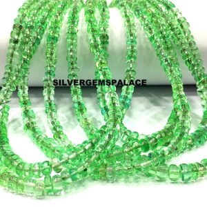 AAAA+ Rare Green Spinel Smooth Beads String 4/5mm Rondelle Beads Vibrant Green Spinel Gemstone Beads Transparent Beads Jewelry Making Beads. AAAA+ Rare Green Spinel Smooth Beads String 4/5mm Rondelle Beads Vibrant Green Spinel Gemstone Beads Transparent Beads Jewelry Making Beads.