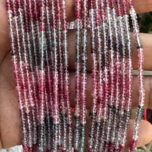 Bead Multi Colour Shaded Natural Spinel Smooth Rondelle 2.5mm Size 14inch Length Each Bead Multi Colour Shaded Natural Spinel Smooth Rondelle 2.5mm Size 14inch Length Each