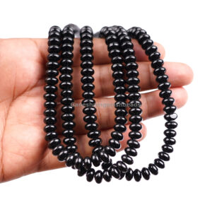 Beautiful Black Spinel Smooth Rondelle Beads, 8mm Spinel Gemstone Beads 15" Strand Aaa+ Quality Handmade Beads For Making Jewelry Craft Beautiful Black Spinel Smooth Rondelle Beads, 8mm Spinel Gemstone Beads 15" Strand Aaa+ Quality Handmade Beads For Making Jewelry Craft