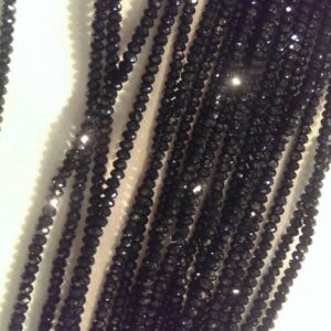 Black Spinel Rondelle Calibrated 2x1mm 3x2mm 4x2mm 6x3mm gemstone beads--15.5''