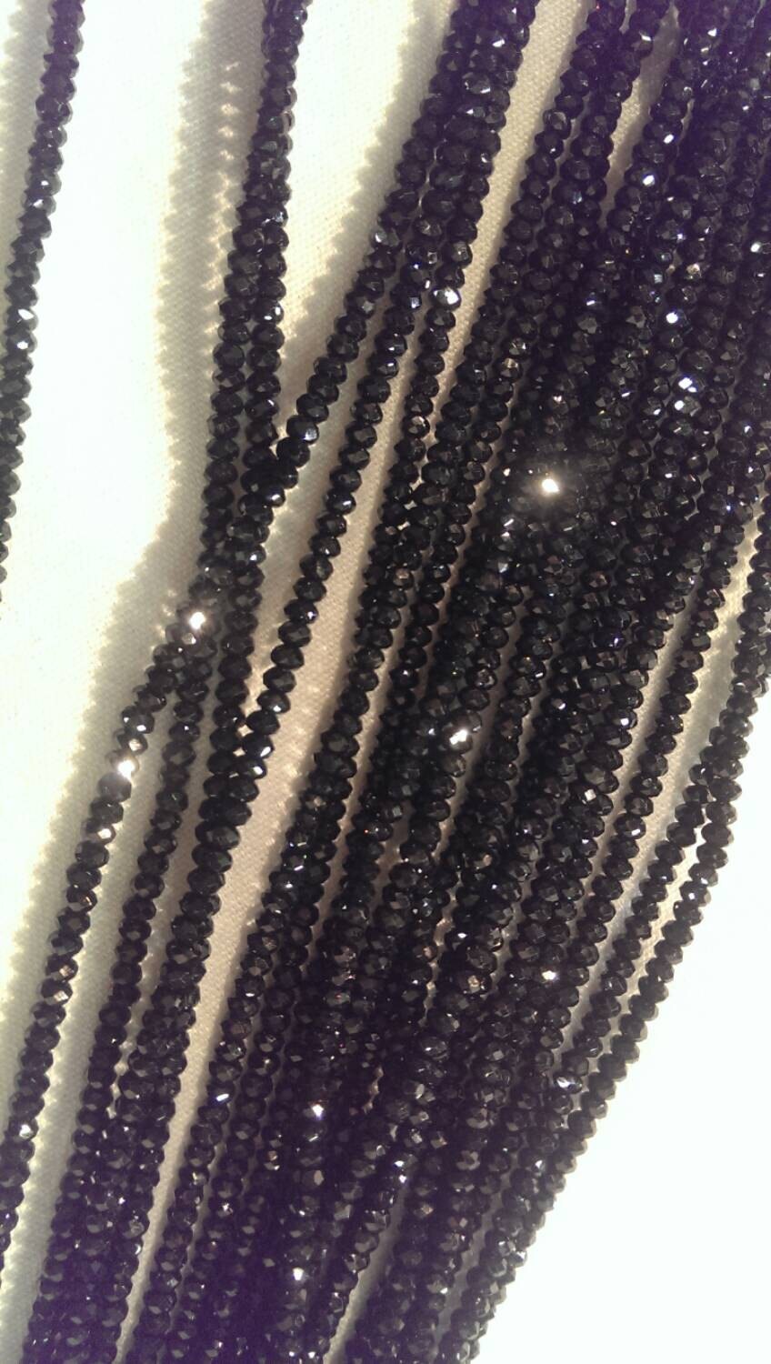 Black Spinel Rondelle Calibrated 2x1mm 3x2mm 4x2mm 6x3mm Gemstone Beads--15.5''